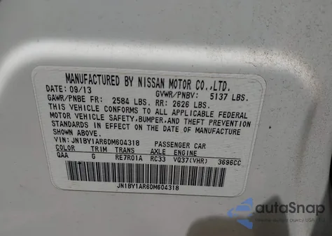 2013 Infiniti M37X из США, поврежденный, VIN JN1BY1AR6DM604318